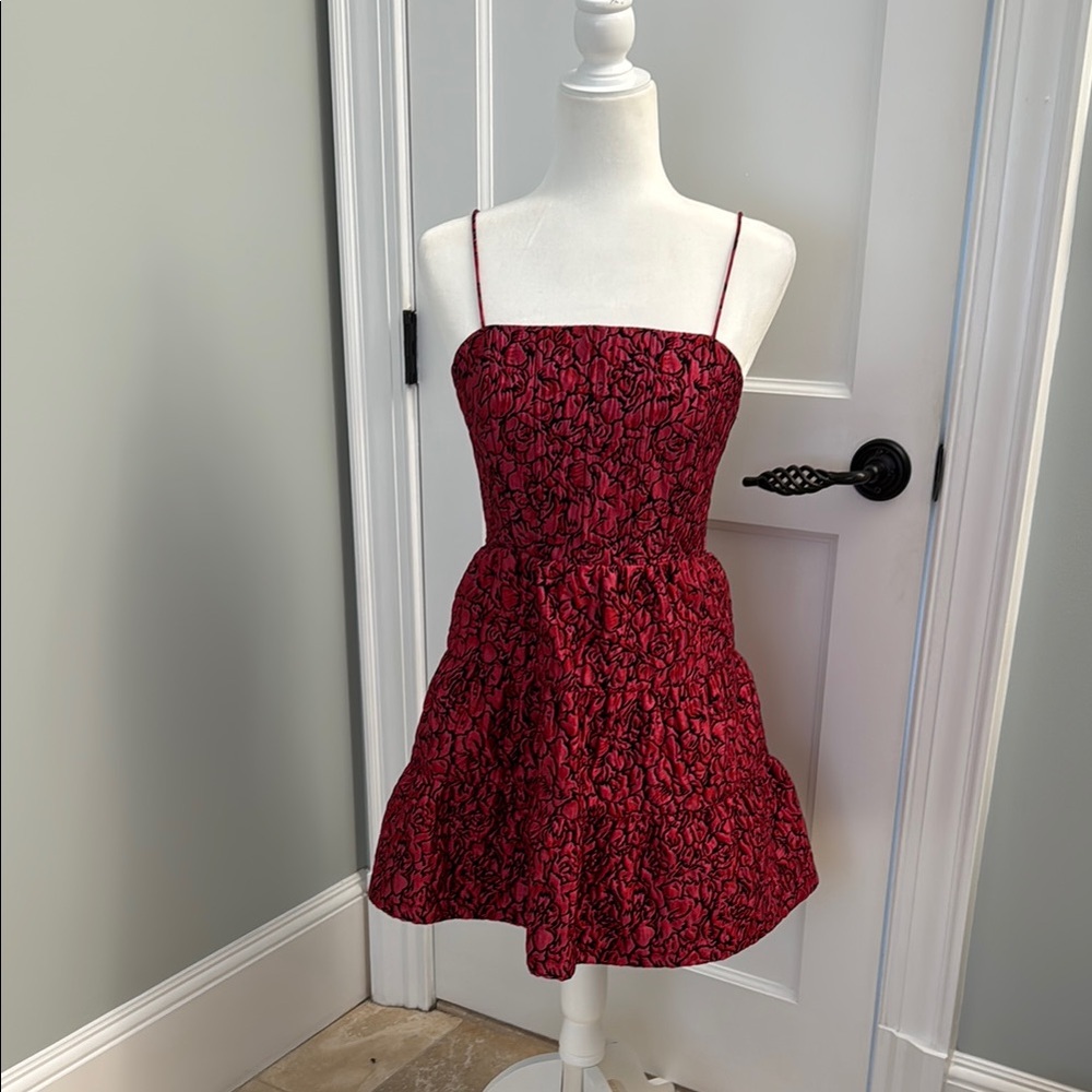Chic Alice & Olivia Pink and Black Spaghetti Strap Dress